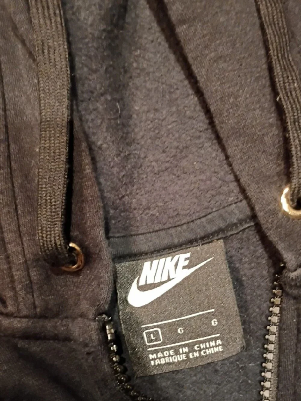 Nike Black Hoodie with Metallic Gold Swoosh